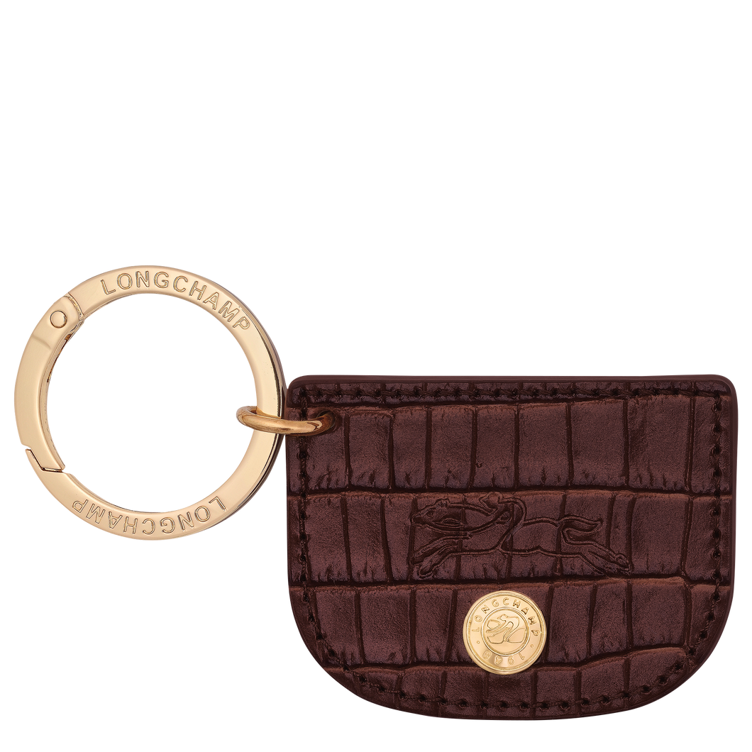 Longchamp Épure Leather Key Ring - Mocha