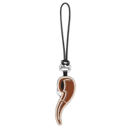 piple shaped Longchamp Leather Key Ring in Cognac
