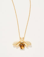 Spartina 449 Honey Bee Necklace with gold wings and amber colored stone