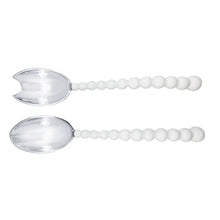 Load image into Gallery viewer, Mariposa White Pearled Large Salad Servers
