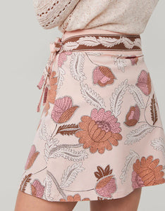 Spartina 449 Matilda Bi-stretch Skirt 1859 Lighthouse Floral Stitch