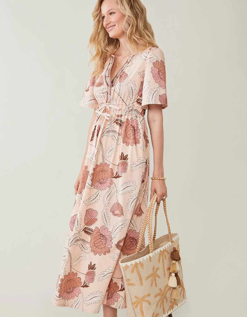Meghan Midi Dress 1859 Lighthouse Floral Stitch