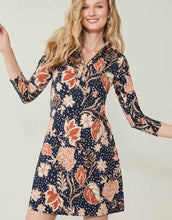 Load image into Gallery viewer, Nora Half-Zip Dress 1859 Lighthouse Starry Floral Slate
