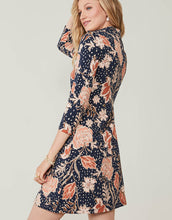 Load image into Gallery viewer, Nora Half-Zip Dress 1859 Lighthouse Starry Floral Slate
