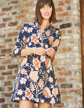 Load image into Gallery viewer, Nora Half-Zip Dress 1859 Lighthouse Starry Floral Slate
