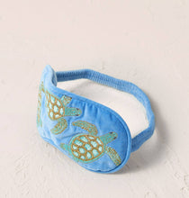 Load image into Gallery viewer, Turtle Conservation Eye Mask - Caribbean Blue Velvet
