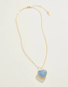 Spartina 449 Full Heart Necklace 18" Light Blue