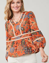 Load image into Gallery viewer, Spartina 449 Marcelle Blouse Marsh Boardwalk Tree of Life Tomato
