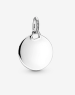 PANDORA Engravable Round Tag Pendant - Silver