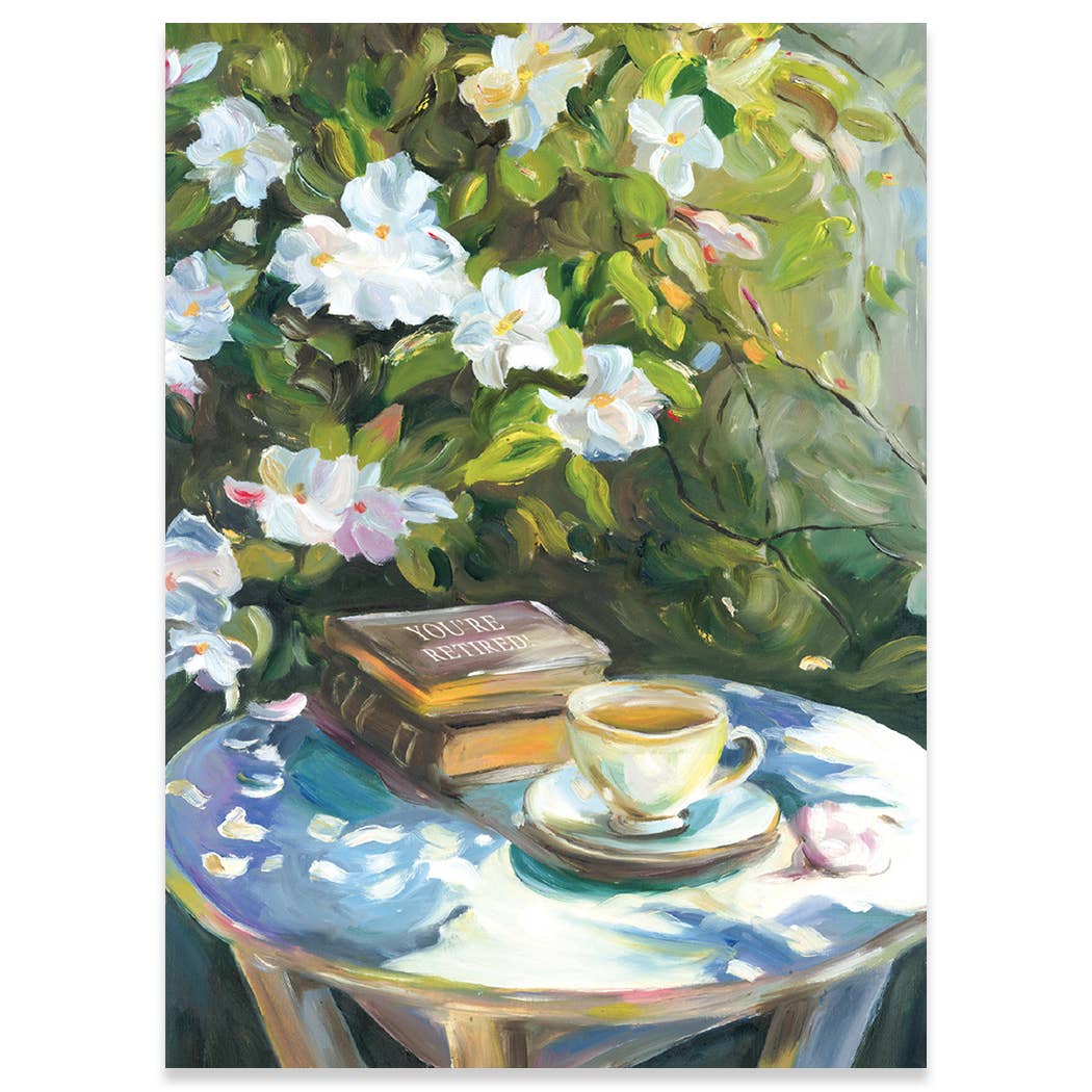 Coffee And Book Carte Retirement Card