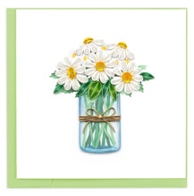 Load image into Gallery viewer, Quilled White Daisies in Jar Greeting Card
