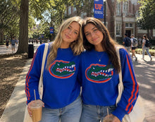 Load image into Gallery viewer, two people each in the Florida Gators Airknit Long Sleeve Sweater

