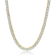 Crislu 3mm Brilliant Tennis Necklace Finished in 18KT Yellow Gold