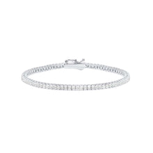 Load image into Gallery viewer, Crislu Classic Small 3mm Princess Tennis Bracelet Finished in Pure Platinum
