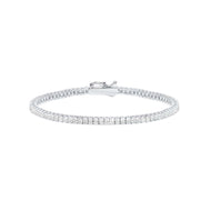 Crislu Classic Small 3mm Princess Tennis Bracelet Finished in Pure Platinum