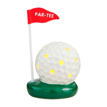 Load image into Gallery viewer, Golf Ball Light Up Sitter with red flag that reads Tar-tee
