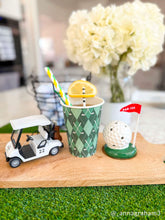 Load image into Gallery viewer, Golf Ball Light Up Sitter on a wood tray
