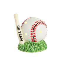 Load image into Gallery viewer, Baseball Light-Up Sitter with baseball and bat that reads Go Team
