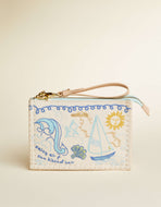 Sophie Wristlet Overboard with embroidered designs