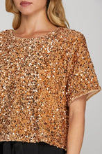 Load image into Gallery viewer, Short Sleeve Sequin Top
