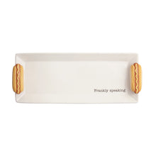 Load image into Gallery viewer, S'more Icon Tray Set with figures of hotdogs on the edge and the text rankly speaking
