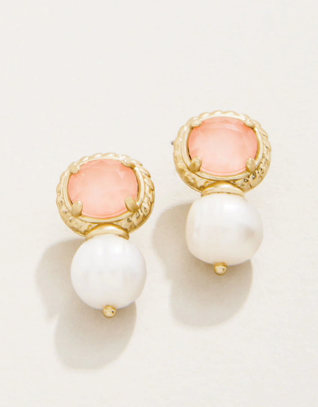 Peach Spartina 449 Karina Pearl Stud Earrings