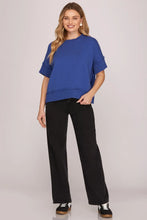 Load image into Gallery viewer, Game Day Crew Neck Sweater Top - Royal Blue
