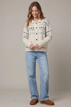 Load image into Gallery viewer, Nordic Patterned Cardigan Sweater - Oatmeal
