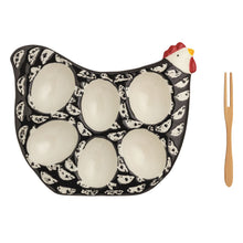 Load image into Gallery viewer, Mini Rooster Deviled Egg black and white
