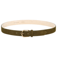 Longchamp French Charm Men's Belt Olive with cream lining