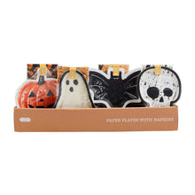 Load image into Gallery viewer, display of halloween themed paper plates and napkins 
