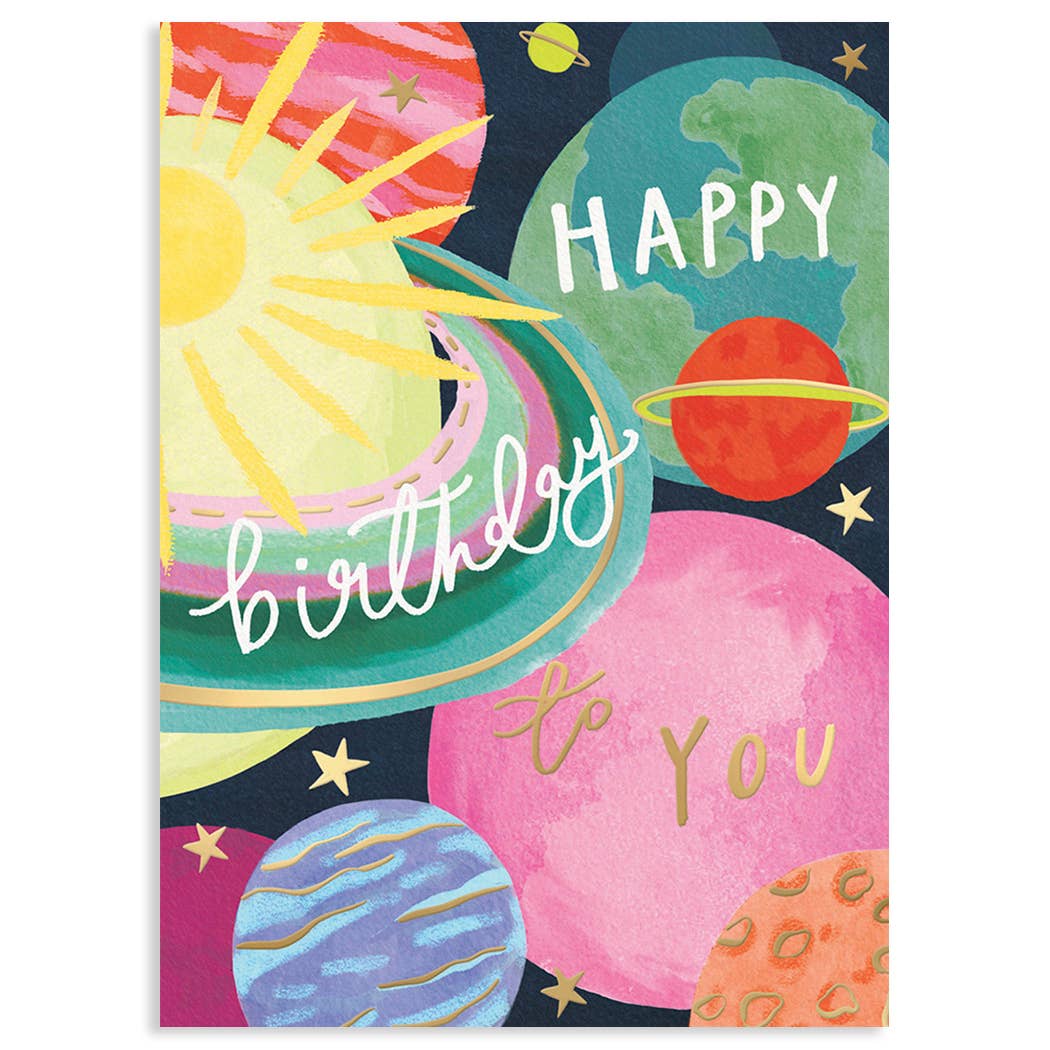 Planets Louise Tiler Birthday Card