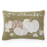 Sage Green Embroidered Pumpkin Lumbar Pillow - 14