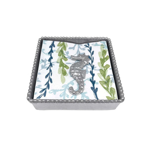 Mariposa Seahorse Beaded Napkin Box Set