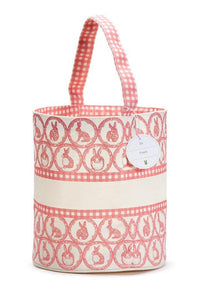 Easter Egg Hunt Bucket Bag with Bunny and Gingham Print