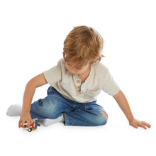 Load image into Gallery viewer, child playing with Wooden Vintage Biplane Pullback Toy

