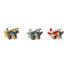 Load image into Gallery viewer, Wooden Vintage Biplane Pullback Toys
