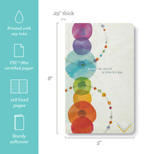 Load image into Gallery viewer, Graphic with journal information, printed with soy inks, FSC mix certified paper 128 lined pages sturdy softcover 
