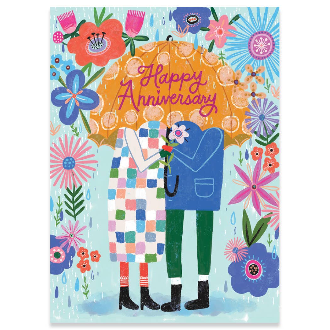 Umbrella Couple Carte Anniversary Card