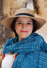 Load image into Gallery viewer, woman wearing the Chloe Hand-woven Palm Hat
