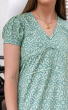 Load image into Gallery viewer, close up of v-neckline and short sleeves
