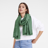 Longchamp Le Cheval Jacquard Stole in green