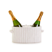 Load image into Gallery viewer, Faux Bamboo Oval Centerpiece / Cachepot with Handles with Champagne 
