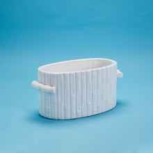 Load image into Gallery viewer, Faux Bamboo Oval Centerpiece / Cachepot with Handles

