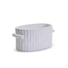 Load image into Gallery viewer, Faux Bamboo Oval Centerpiece / Cachepot with Handles side view
