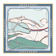 Longchamp A Toute Allure Silk Scarf  in blues and green