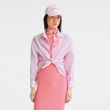 Load image into Gallery viewer, person with Longchamp En Pleine Vague Silk Headband tied around their neck
