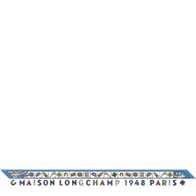 Load image into Gallery viewer, Longchamp Soie Le Jeu de Cheval Bandeau with text Maison Longchamp 1948 Paris

