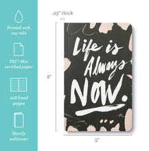 Load image into Gallery viewer, Graphic with journal information, printed with soy inks, FSC mix certified paper 128 lined pages sturdy softcover 

