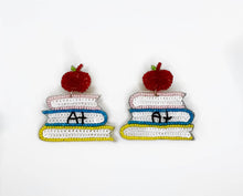Load image into Gallery viewer, Stack of Books A+ Beaded Statement Earrings
